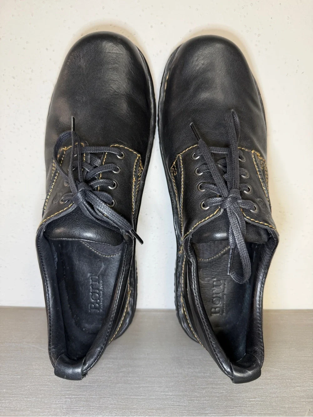 Born Leather Sneakers Womens Size 11 M Black Low Top Casual Comfort Oxford Derby